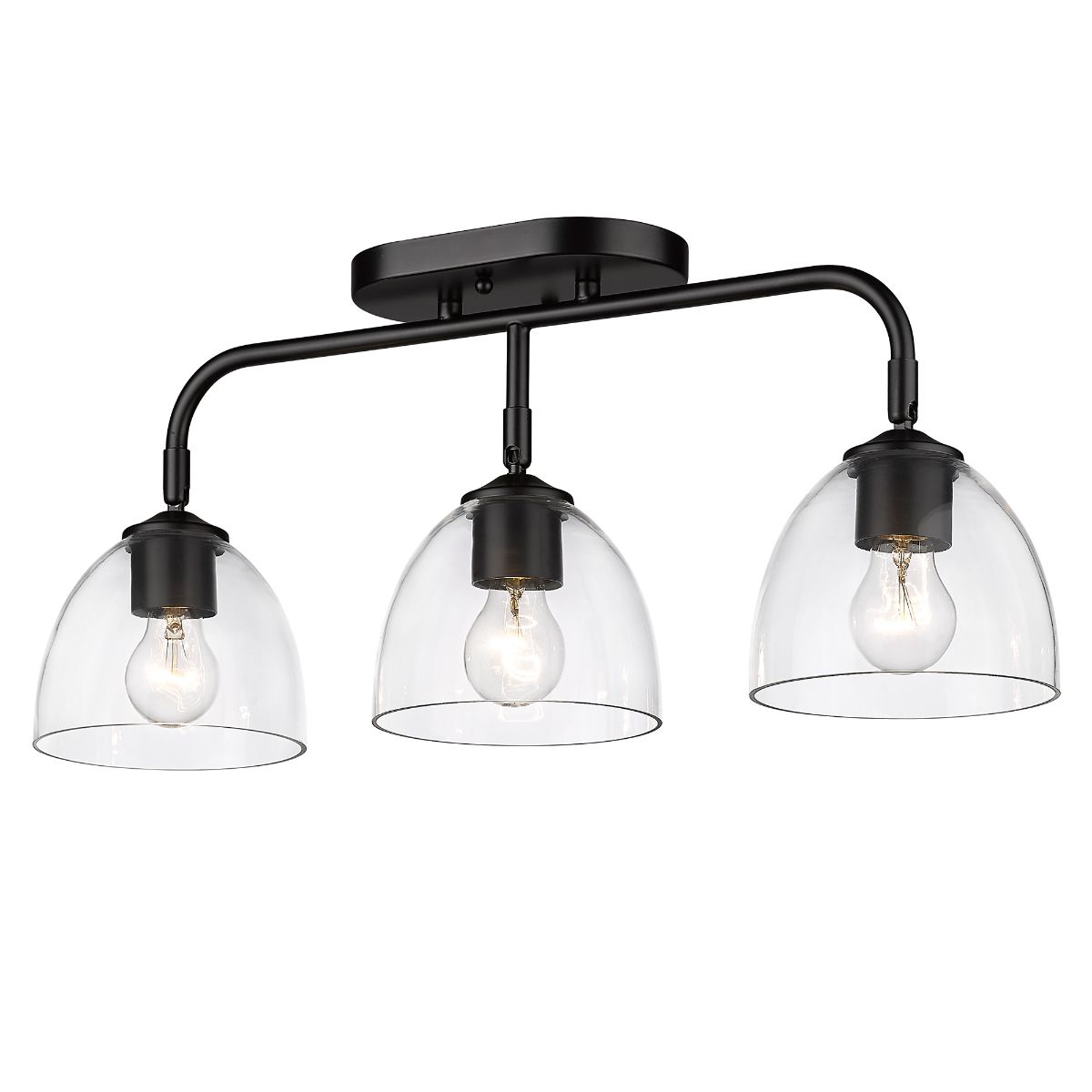 Roxie 25 in. 3 Lights Semi flush Mount Light Matte Black Finish