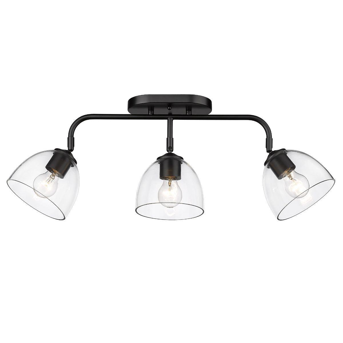 Roxie 25 in. 3 Lights Semi flush Mount Light Matte Black Finish