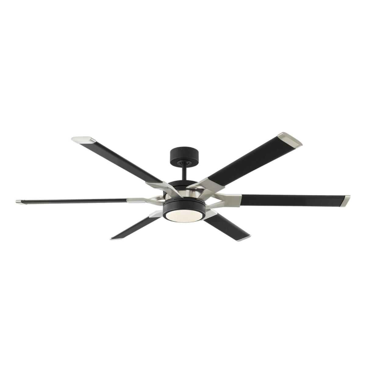 Loft 62 Inch Black and Steel Damp Rated LED Ceiling Fan with Remote - Bees Lighting