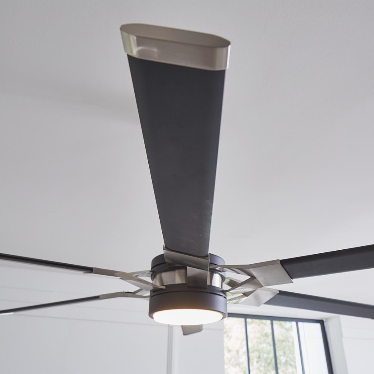 Loft 62 Inch Black and Steel Damp Rated LED Ceiling Fan with Remote - Bees Lighting