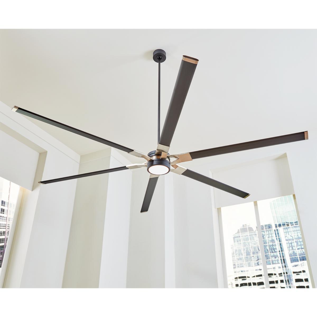 Loft 96 Inch Midnight Black Large LED Ceiling Fan with Remote - Bees Lighting