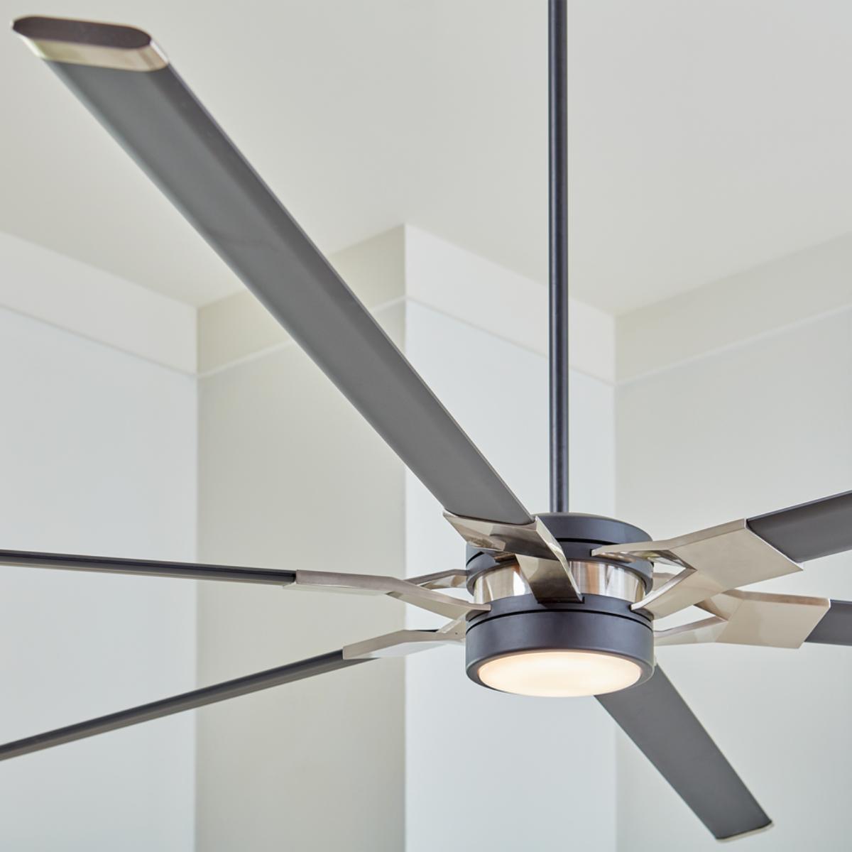 Loft 96 Inch Midnight Black Large LED Ceiling Fan with Remote - Bees Lighting