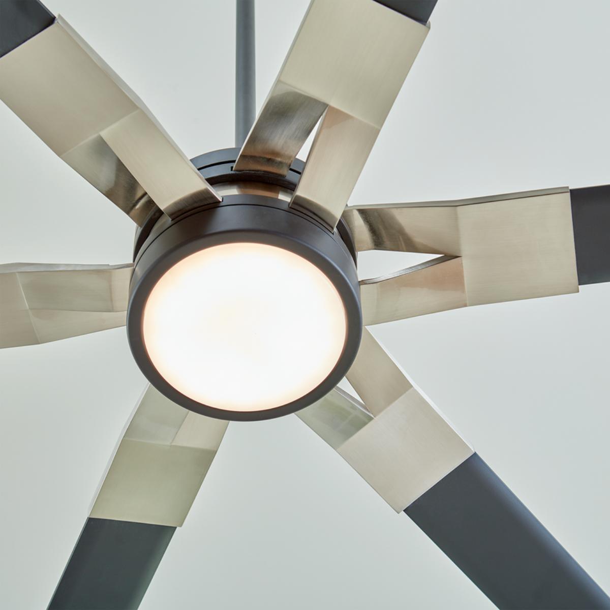 Loft 96 Inch Midnight Black Large LED Ceiling Fan with Remote - Bees Lighting