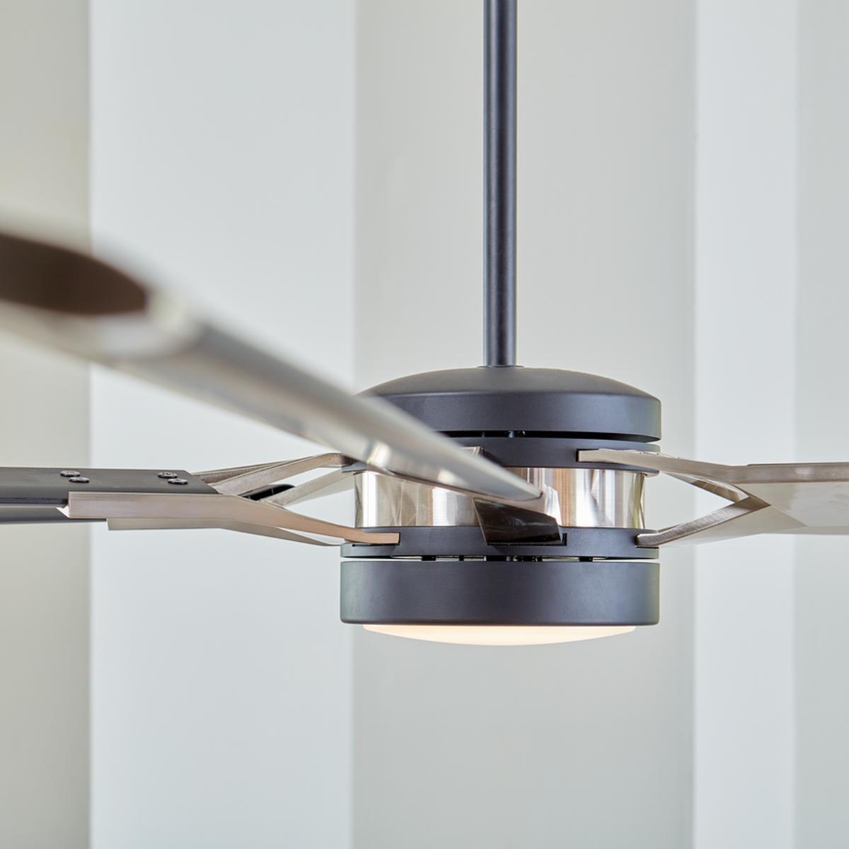 Loft 96 Inch Midnight Black Large LED Ceiling Fan with Remote - Bees Lighting