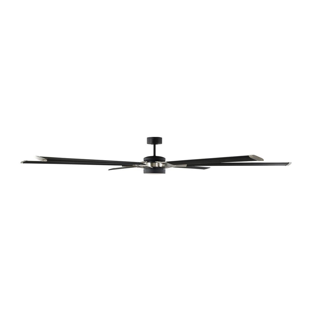 Loft 96 Inch Midnight Black Large LED Ceiling Fan with Remote - Bees Lighting