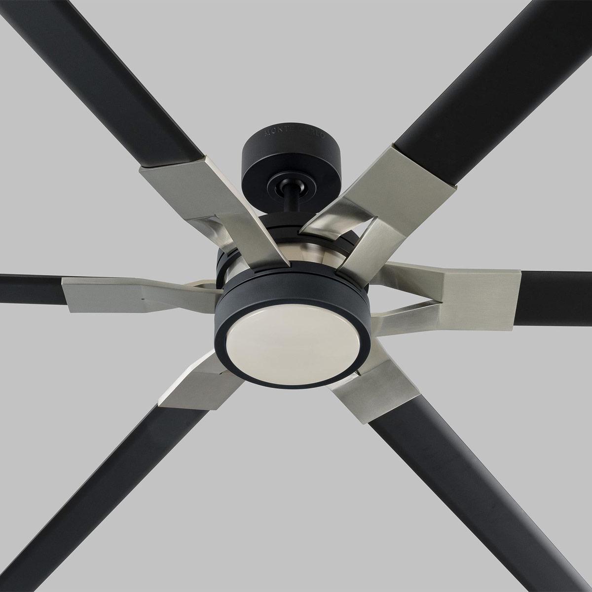 Loft 96 Inch Midnight Black Large LED Ceiling Fan with Remote - Bees Lighting