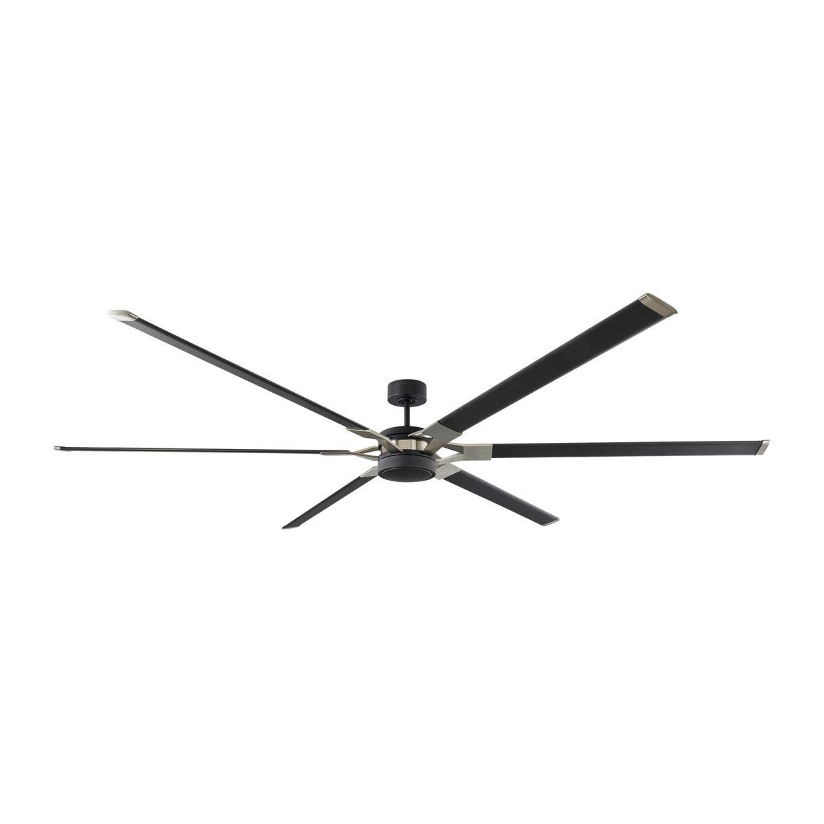 Loft 96 Inch Midnight Black Large LED Ceiling Fan with Remote - Bees Lighting