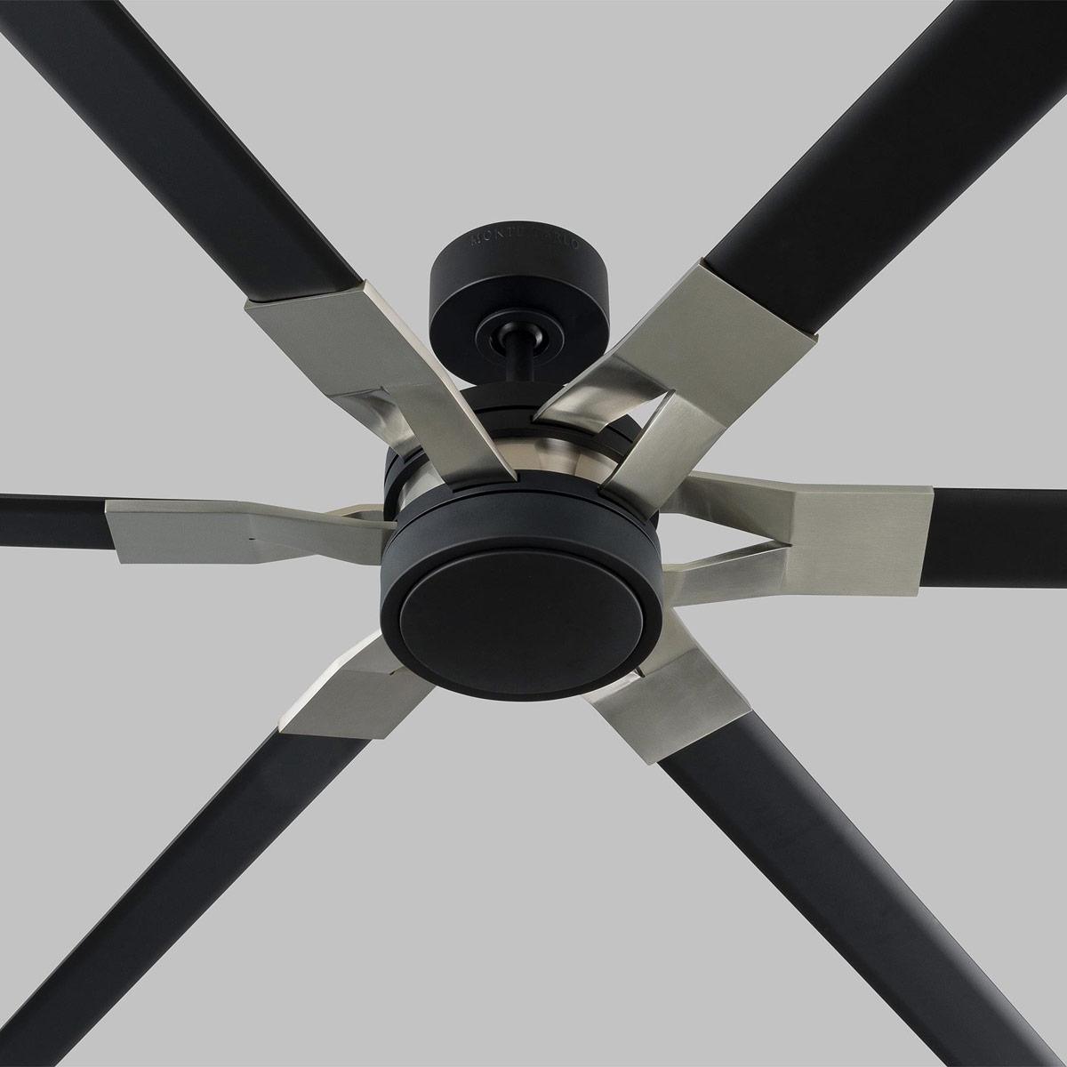 Loft 96 Inch Midnight Black Large LED Ceiling Fan with Remote - Bees Lighting