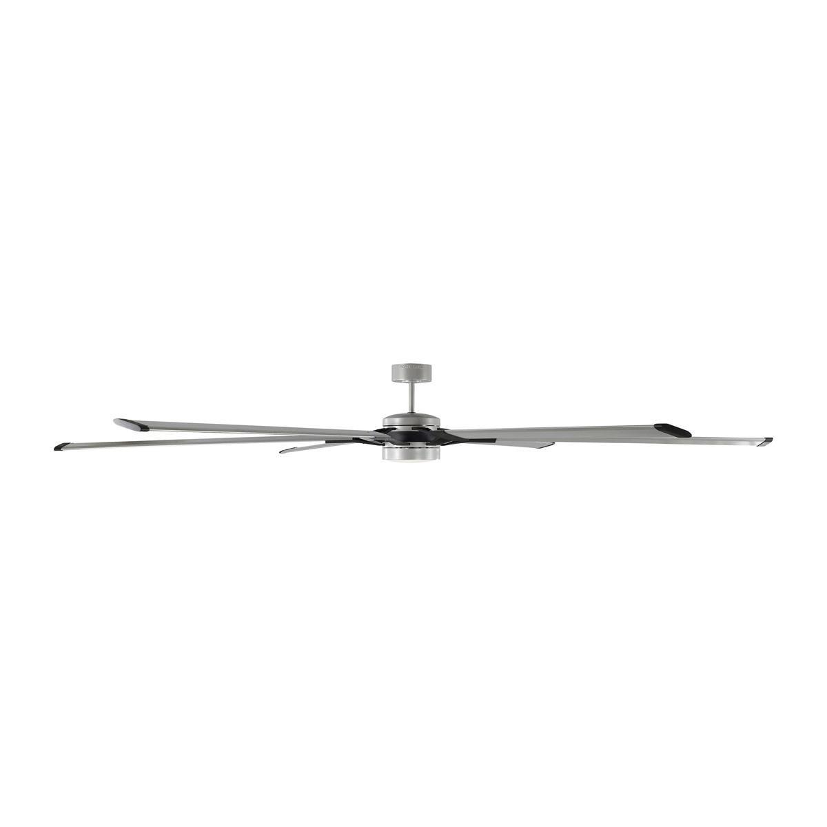 Loft 96 Inch Brushed Steel Large LED Ceiling Fan with Remote - Bees Lighting