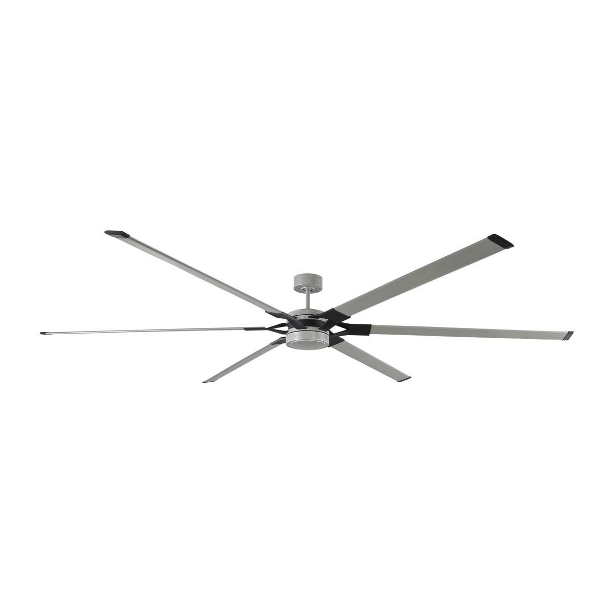 Loft 96 Inch Brushed Steel Large LED Ceiling Fan with Remote - Bees Lighting