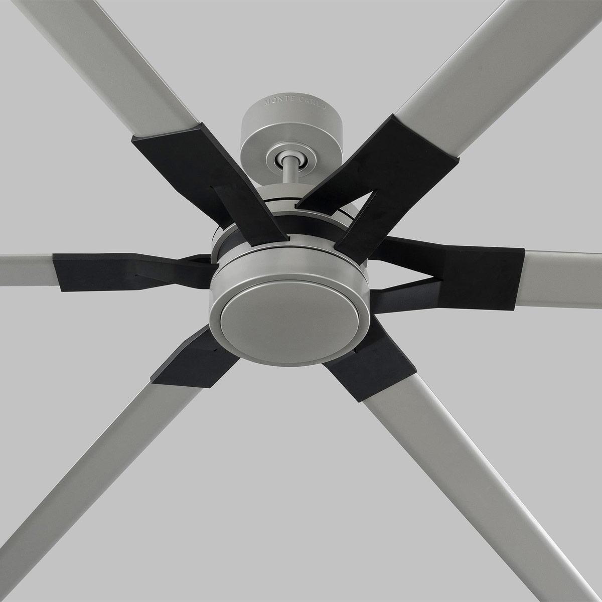 Loft 96 Inch Brushed Steel Large LED Ceiling Fan with Remote - Bees Lighting