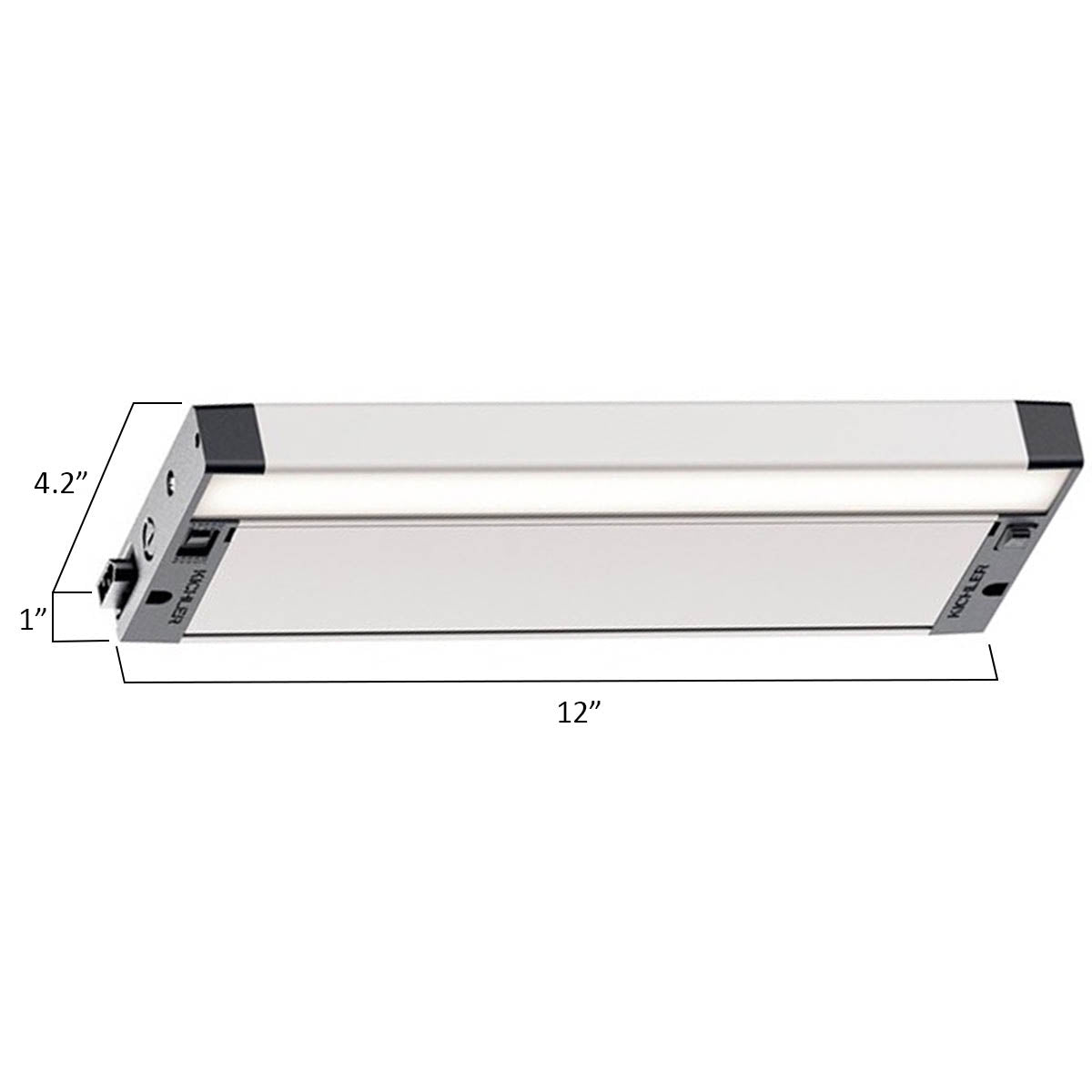 6U 12in. LED Under Cabinet Light, 2700K|3000K, 400 Lumens, 120V, White - Bees Lighting