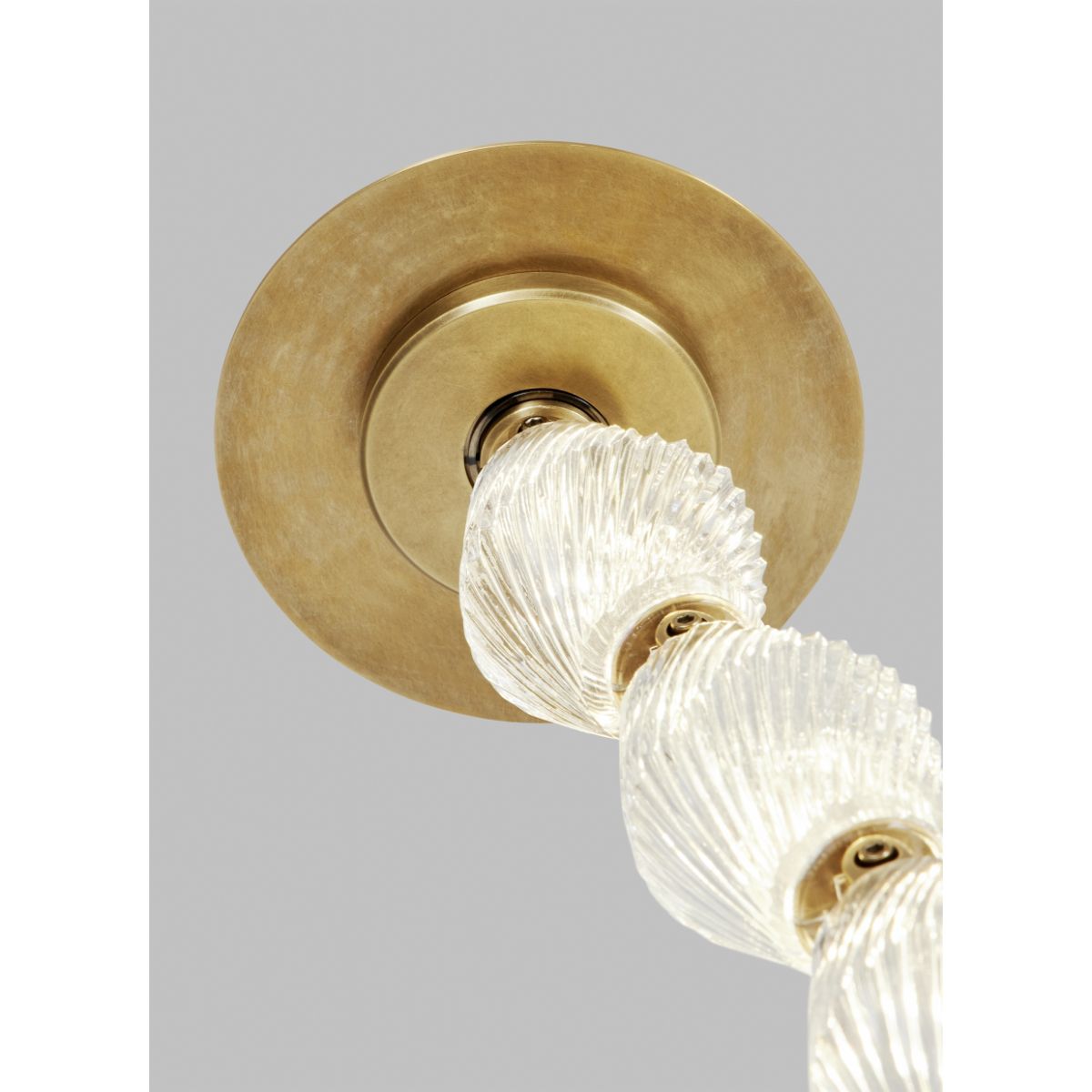 Collier 48 LED Pendant Light with Surface Canopy 3000K 120-277V Natural Brass Finish - Bees Lighting