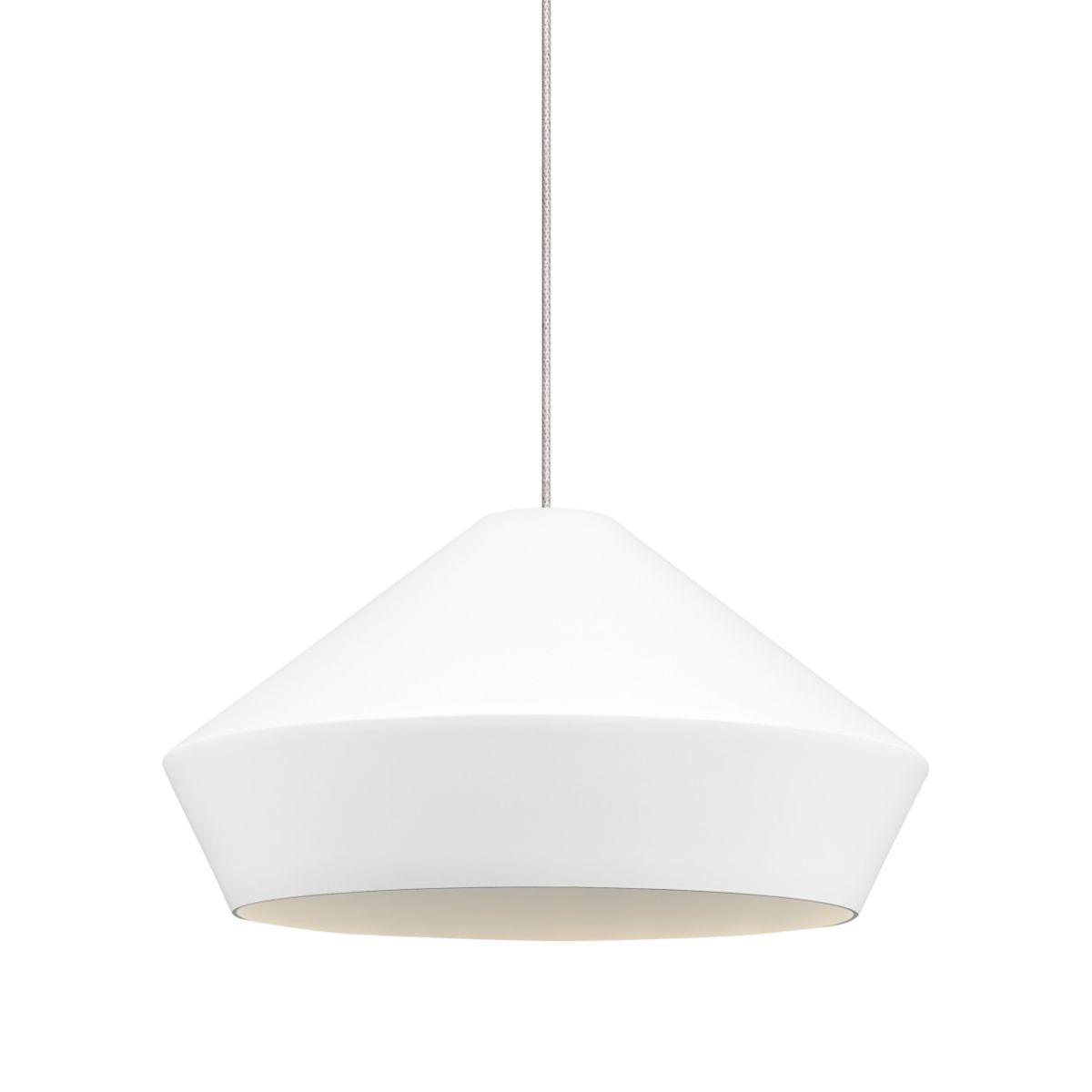 Brummel 11 in. Freejack Pendant Light Nickel White Finish - Bees Lighting