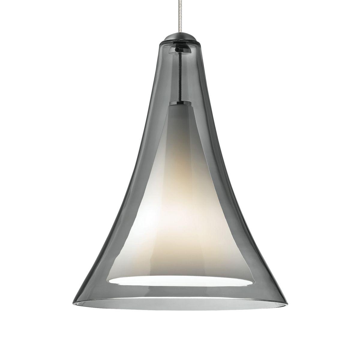 Melrose II 7 in. Halogen Pendant Light FreeJack Smoke Glass Chrome Finish - Bees Lighting