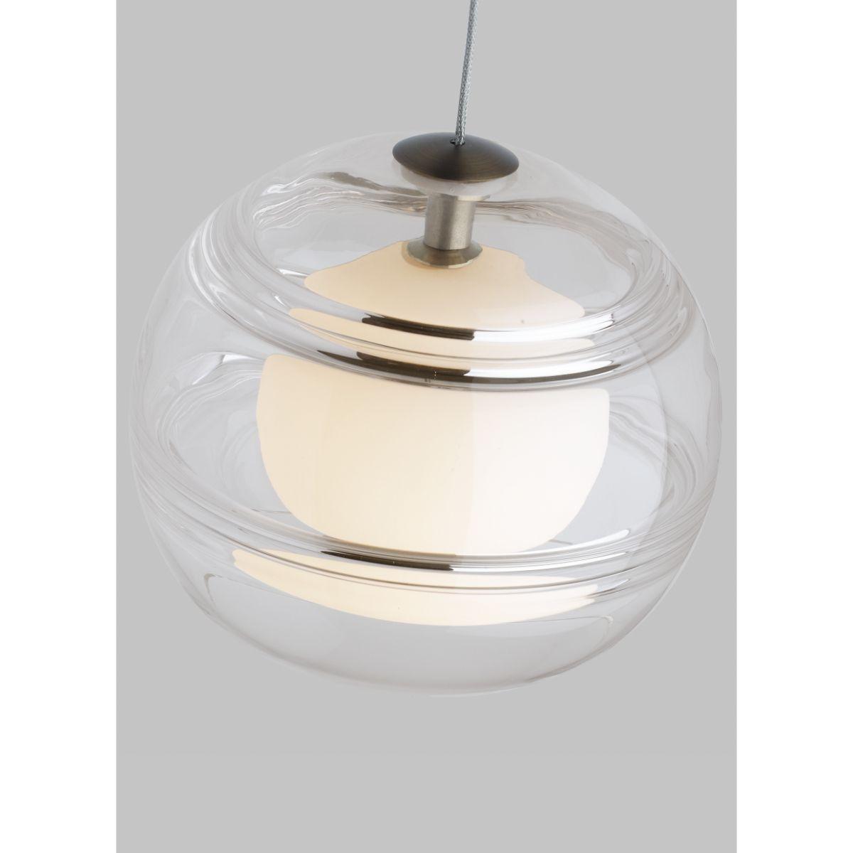 Sedona 6 in. Pendant Light Satin Nickel Finish Clear - Bees Lighting