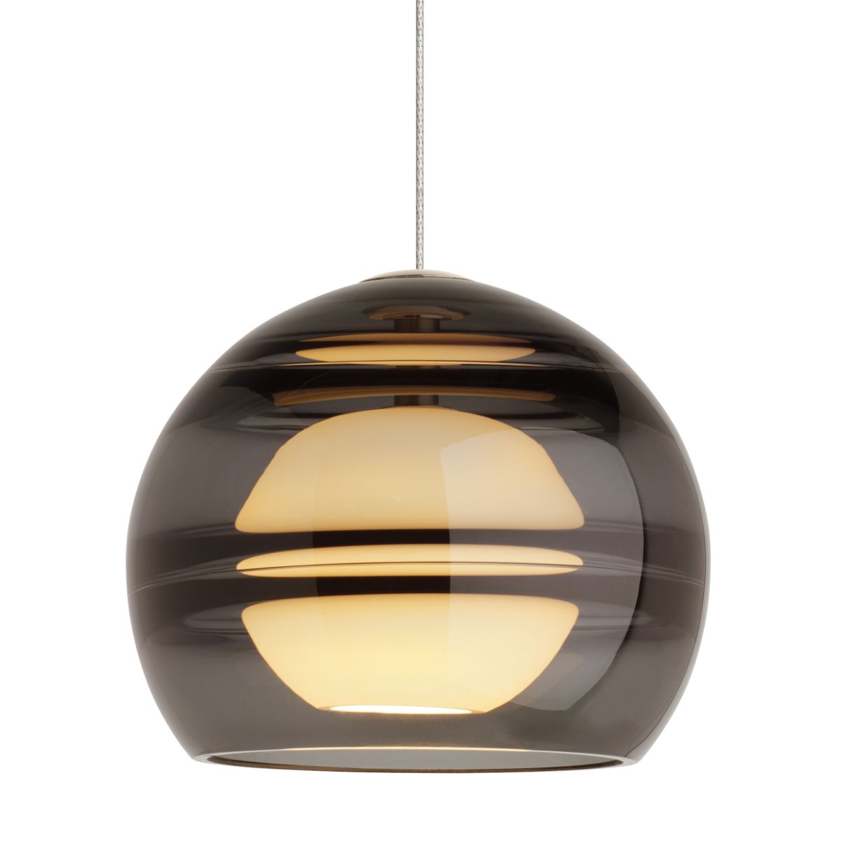 Sedona 6 in. LED Pendant Light Aged Brass Finish Transparent Smoke glass