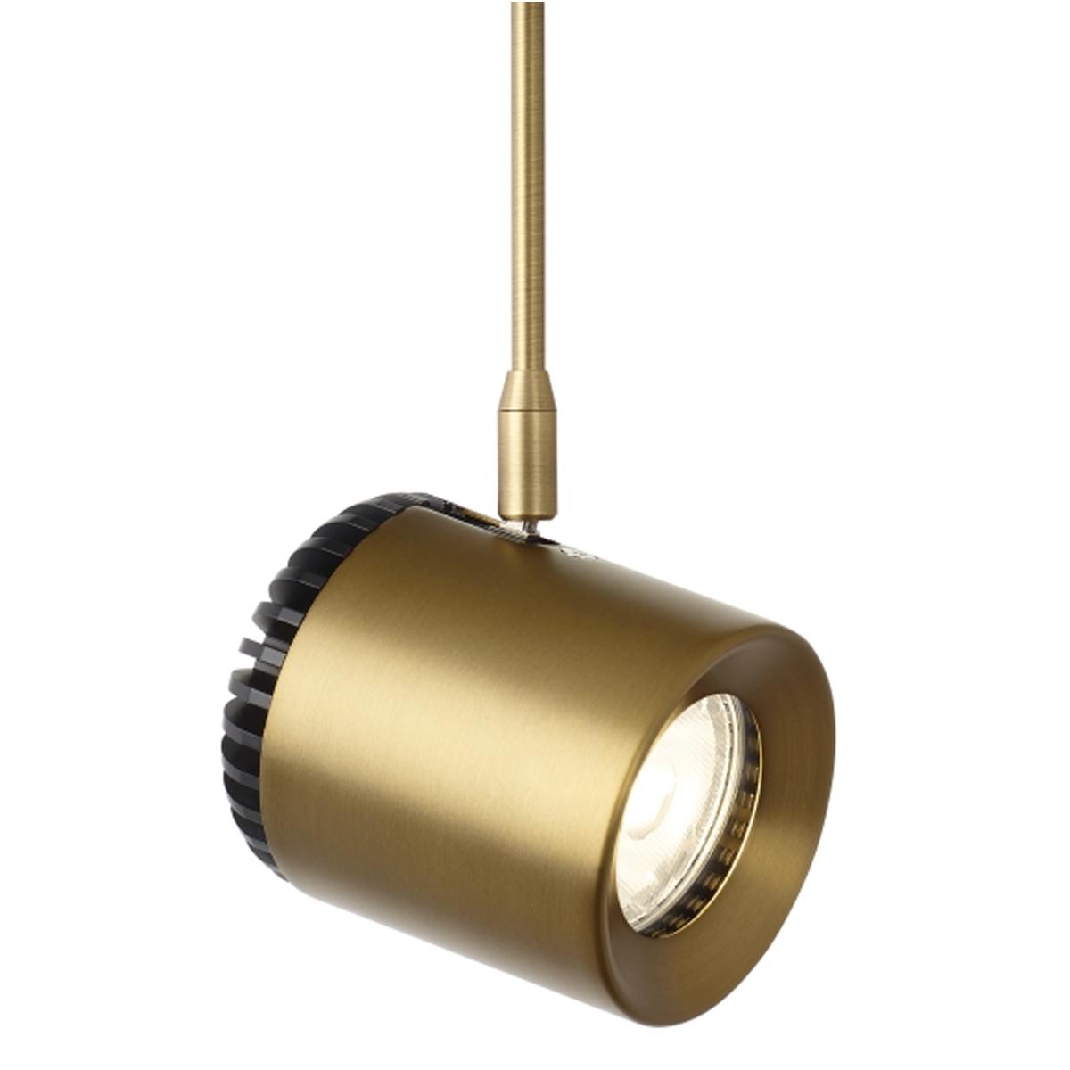 3 In. Stem Burk LED Monorail Head 14W 3000K 634 Lumens 18Â-degree Beam Angle Brass finish