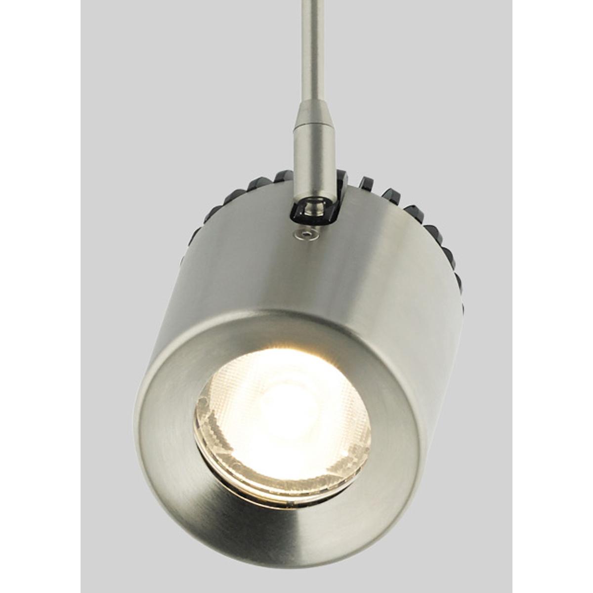 6 In. Stem Burk LED Monorail Head 14W 2700K 634 Lumens 18Â-degree Beam Angle Satin Nickel finish - Bees Lighting