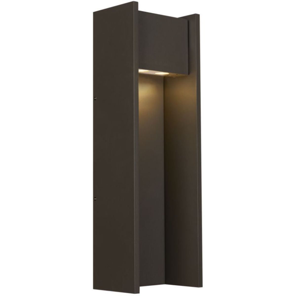 Zur 18 In. LED Outdoor Wall Sconce Button PhotoControl 2700K bronze Finish - Bees Lighting