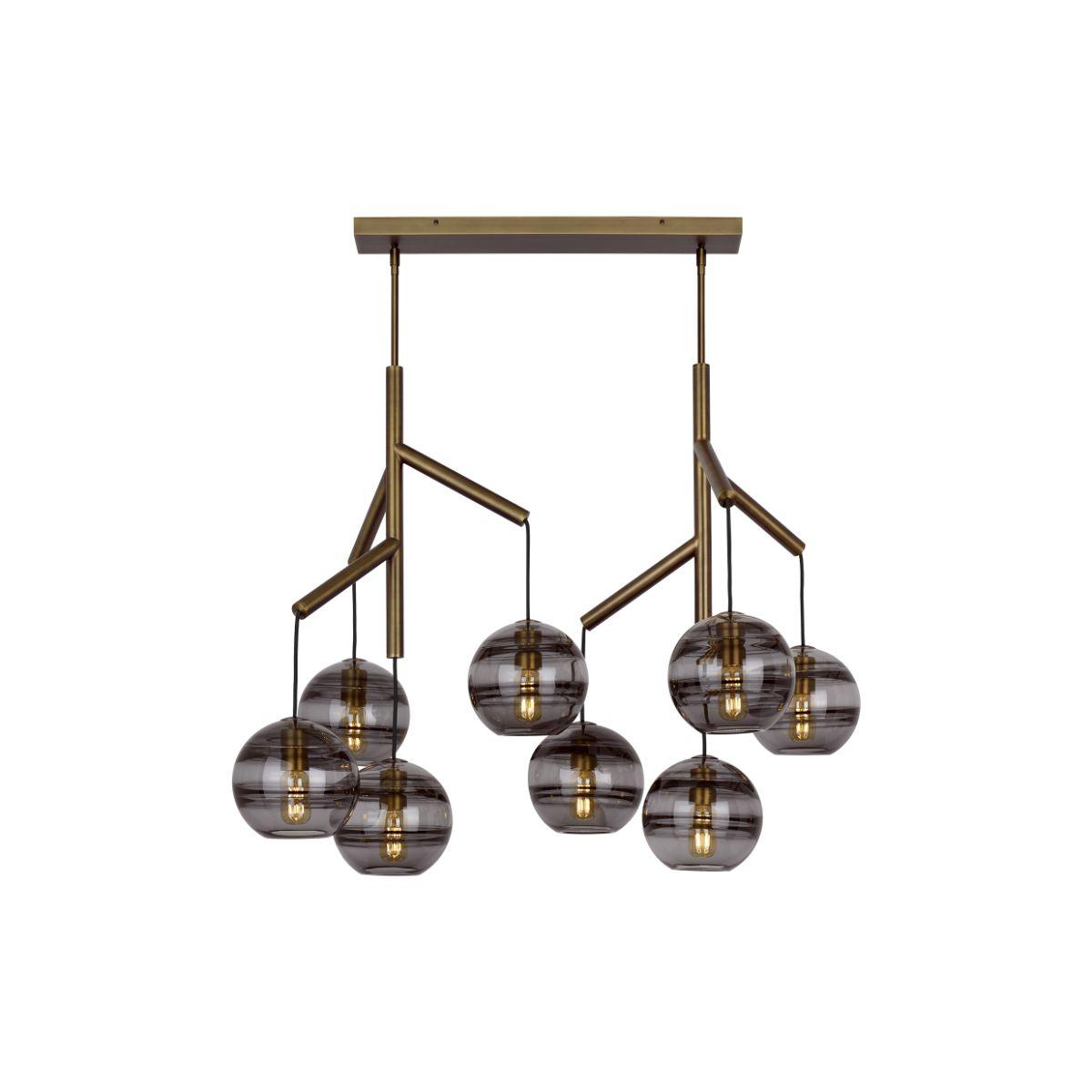 Sedona 39 in. 8 Lights Chandelier Aged Brass Finish Smoke - Bees Lighting