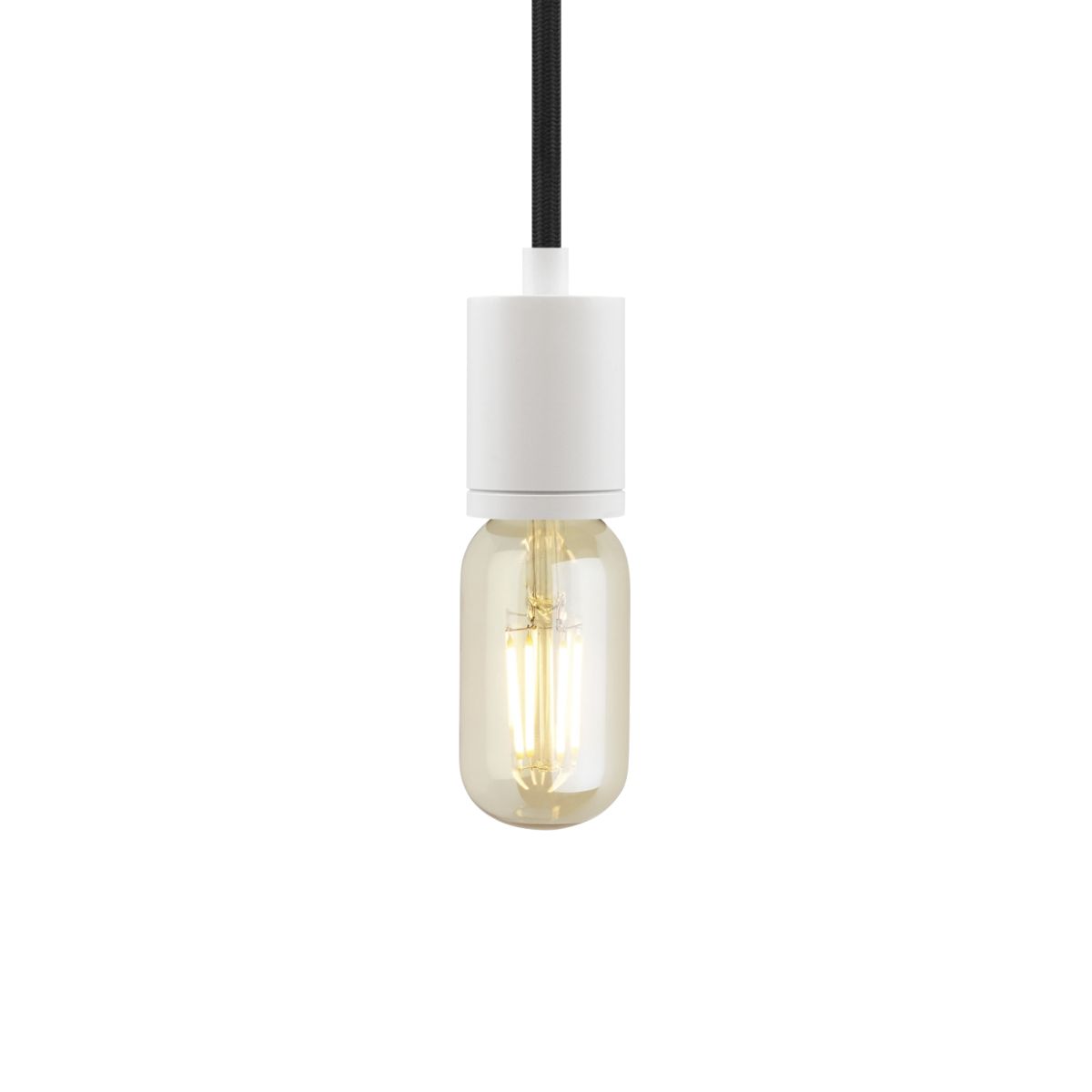 Soco 16 Ft Cord Pendant Light White Finish Orange Cord - Bees Lighting