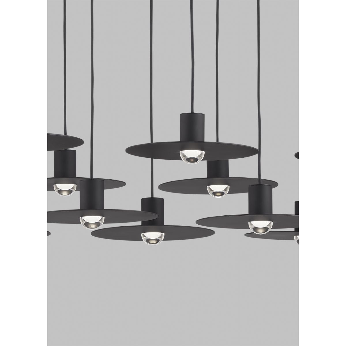 EAVES 50 in. 18 Lights LED Chandelier 277V Black Finish