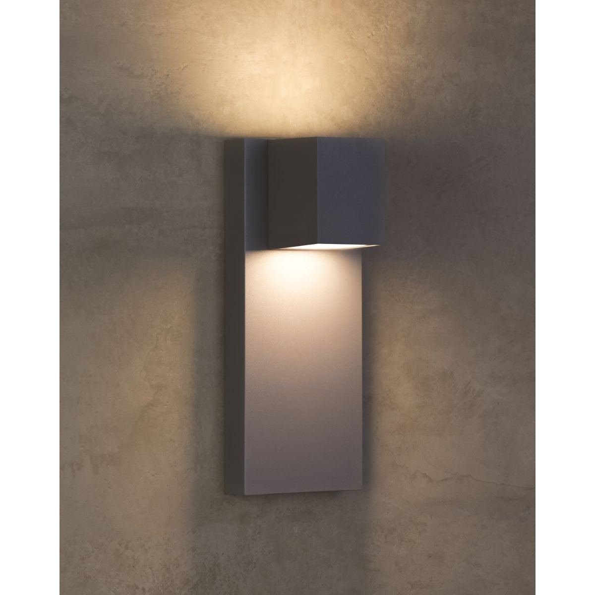 Quadrate 13 In. 2 Lights LED Outdoor Wall Sconce Silver Finish - Bees Lighting