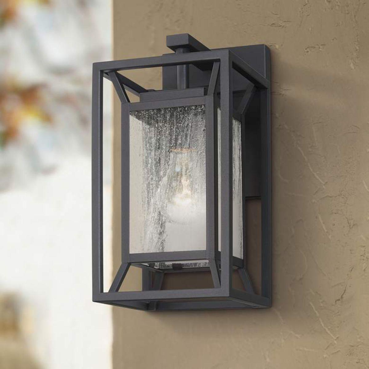 Harbor View 12 in. Outdoor Wall Lantern Black Finish - Bees Lighting