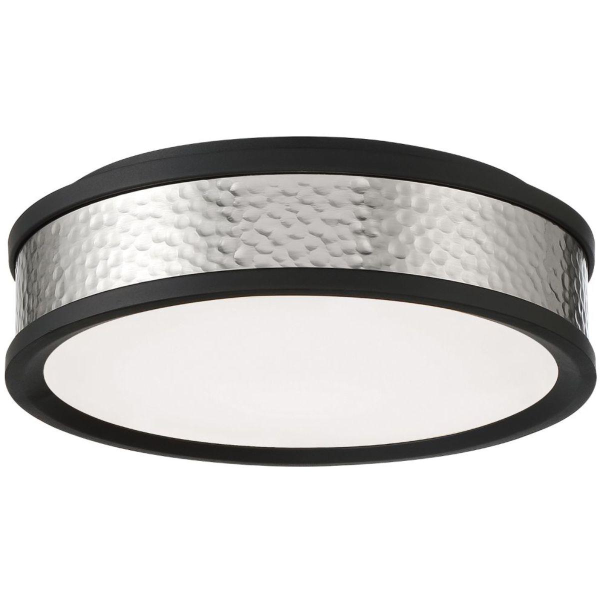 12 in. LED Flush Mount Light Black & Bruhsed Nickel finish - Bees Lighting