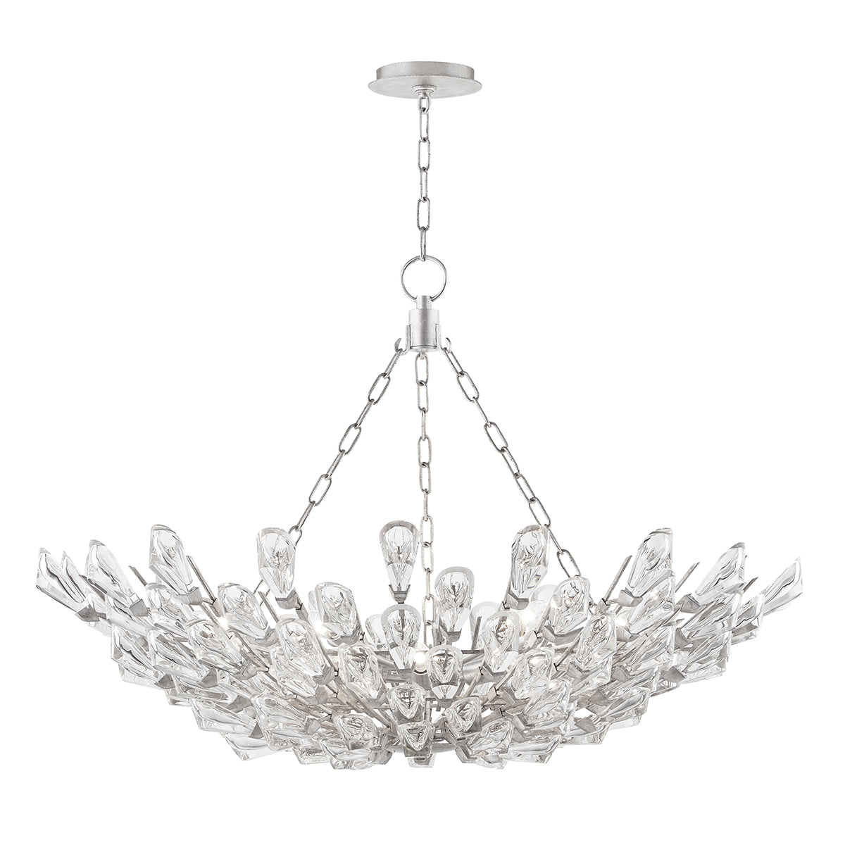 Tulip 40" 12 Lights Chandelier Silver Finish