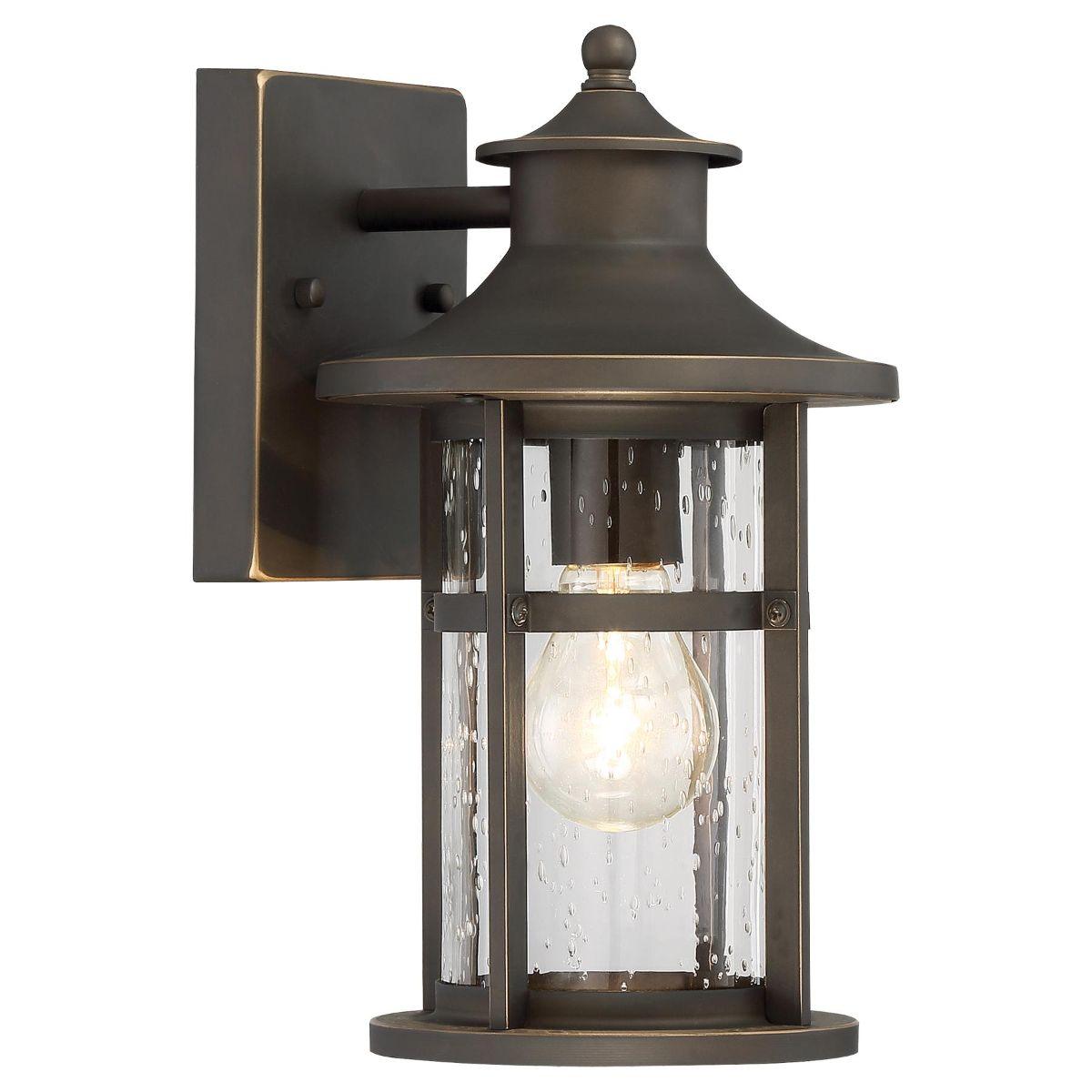 Highland Ridge 12 in. Outdoor Wall Lantern Oil Rubbed Bronze & Gold Finish - Bees Lighting