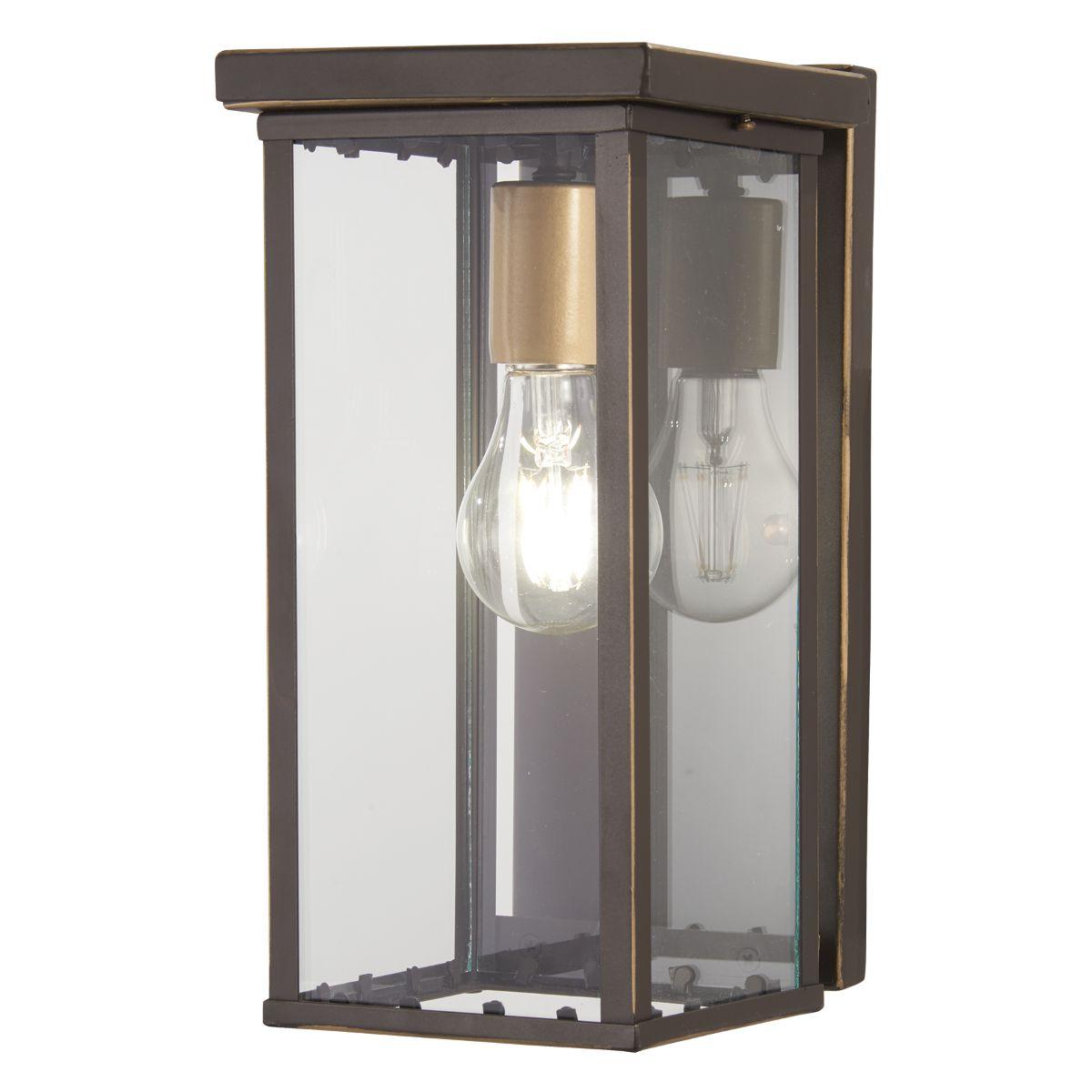 Casway 11 in. Outdoor Wall Lantern Oil Rubbed Bronze & Gold Finish - Bees Lighting