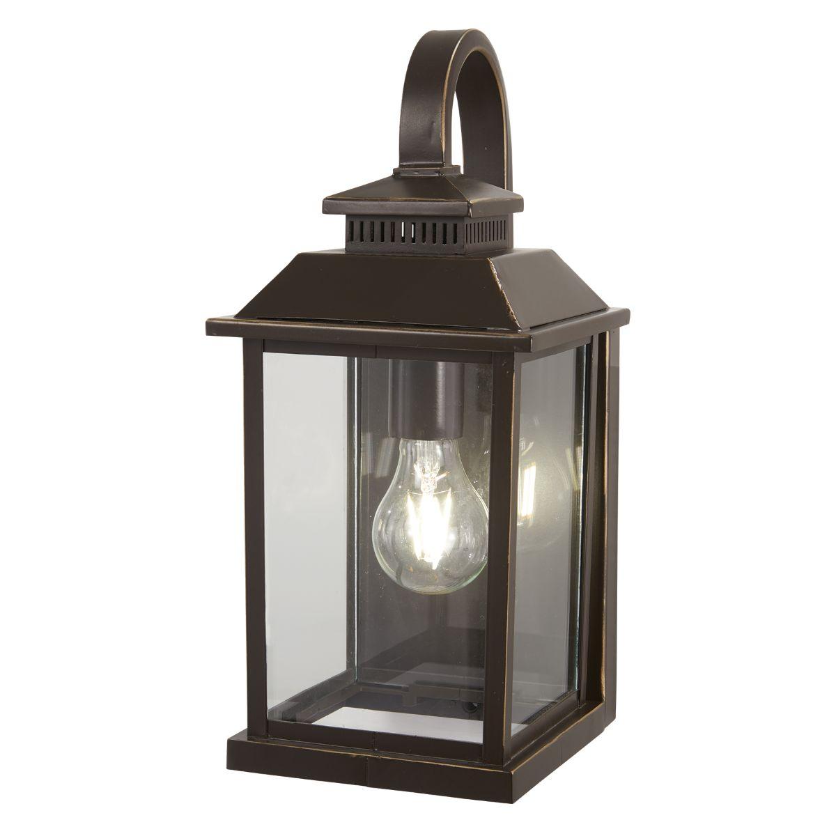 Miner's Lof 15 in. Outdoor Wall Lantern Oil Rubbed Bronze & Gold Finish - Bees Lighting