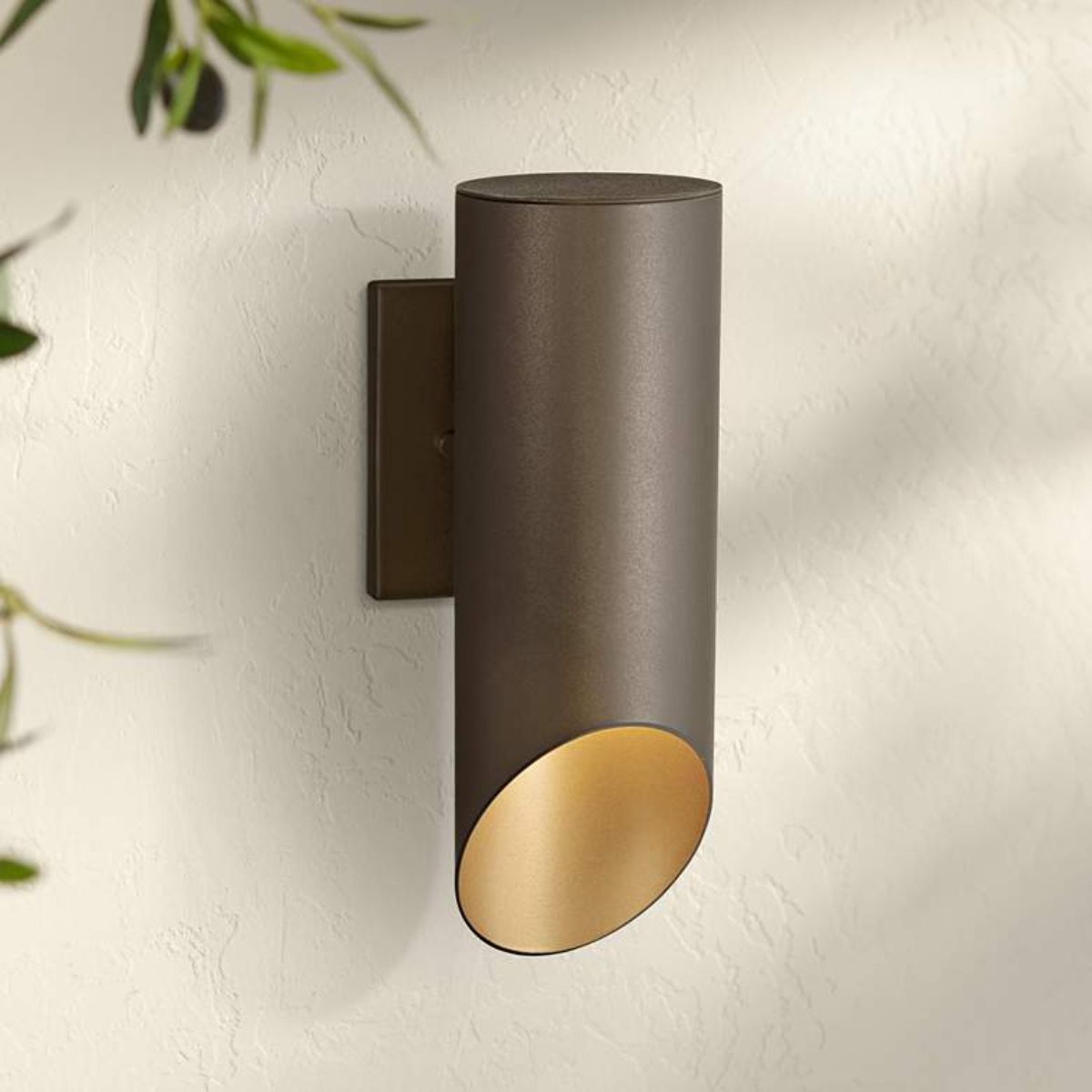 Pineview Slope 13 in. Outdoor Wall Sconce Bronze & Gold Finish - Bees Lighting