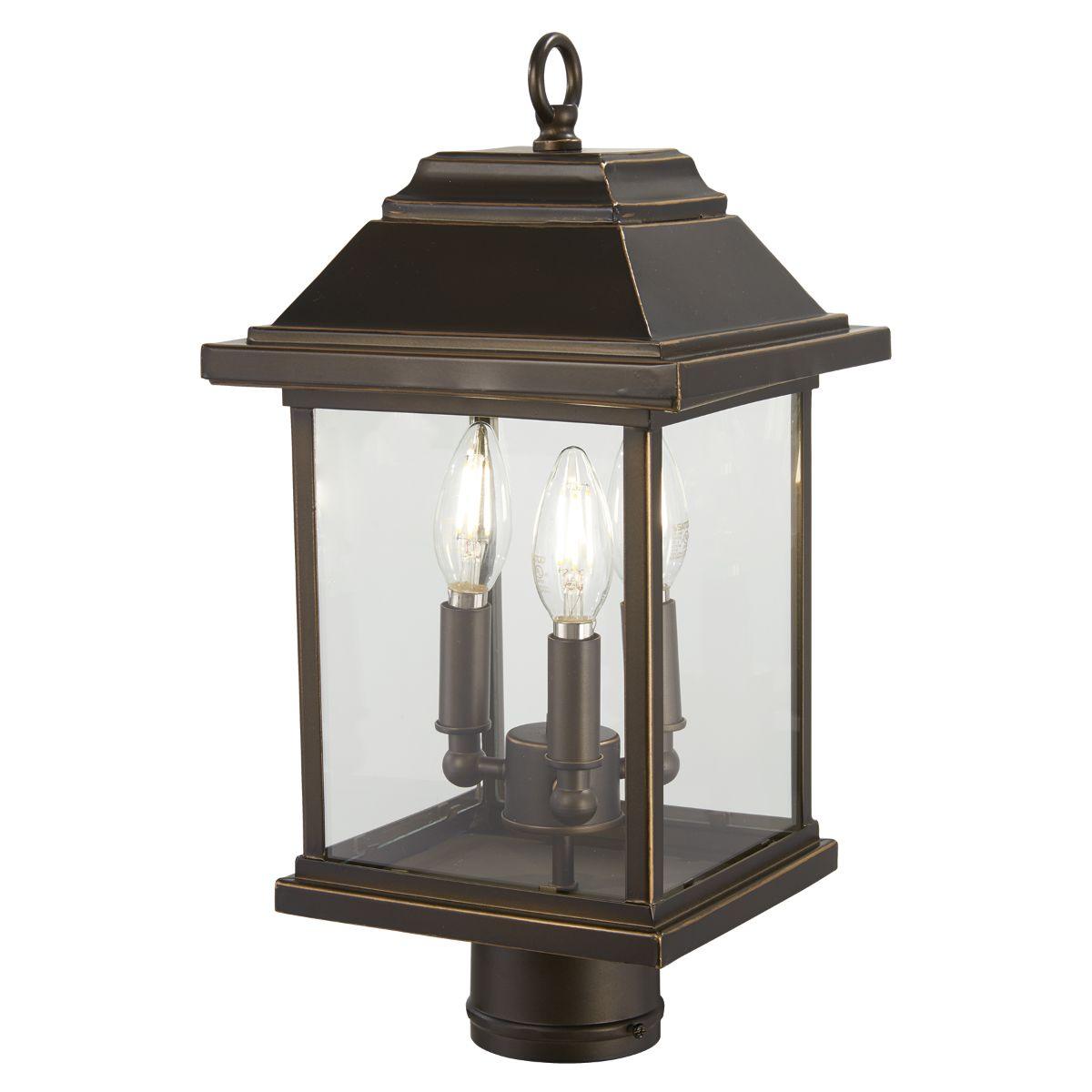 Mariner's Pointe 17 in. 3 lights Lantern Head Oil Rubbed Bronze & Gold finish - Bees Lighting