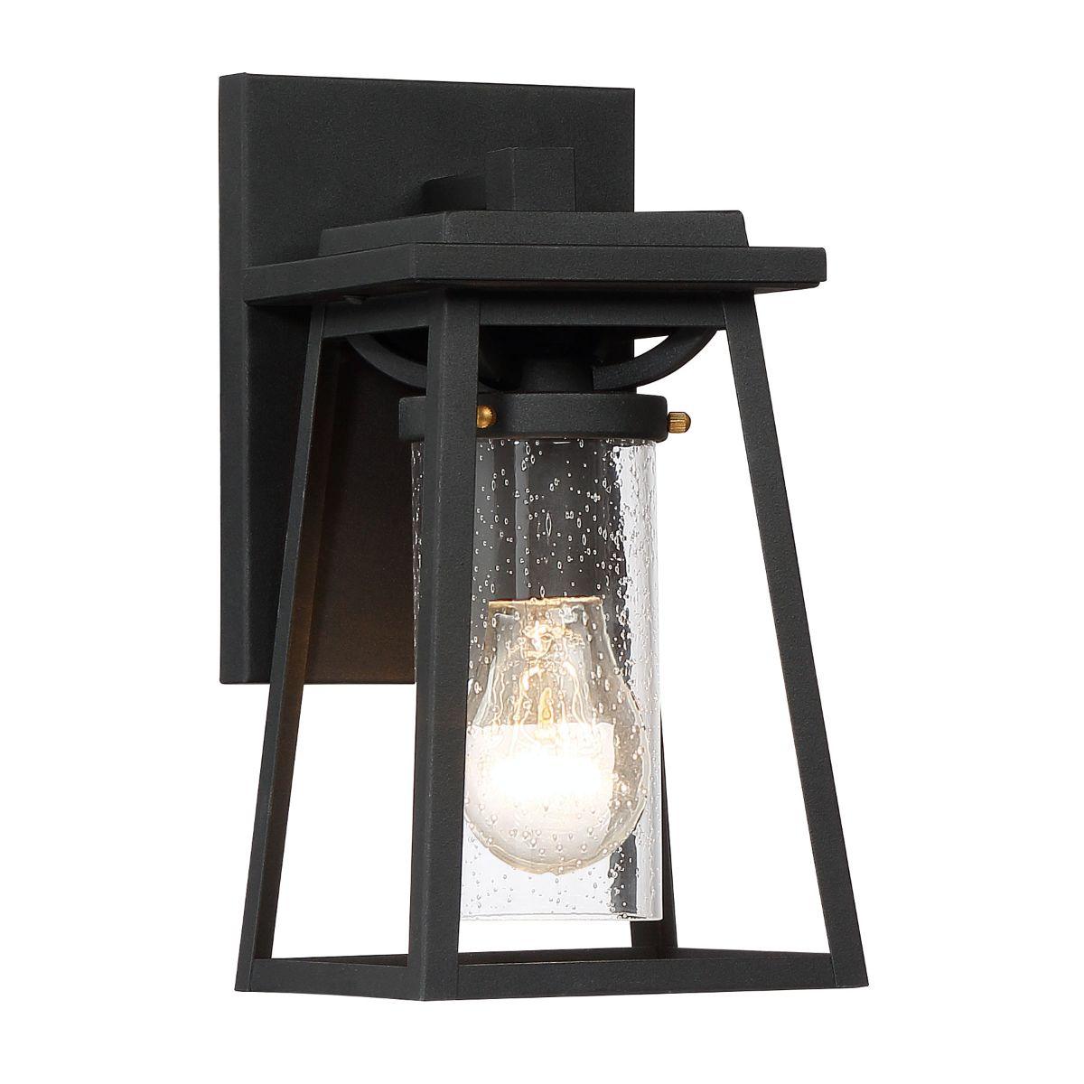 Lanister Court 11 in. Outdoor Wall Lantern Black & Gold Finish - Bees Lighting