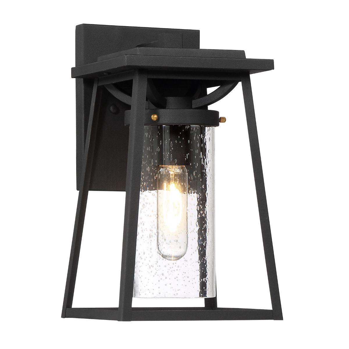 Lanister Court 13 in. Outdoor Wall Lantern Black & Gold Finish - Bees Lighting