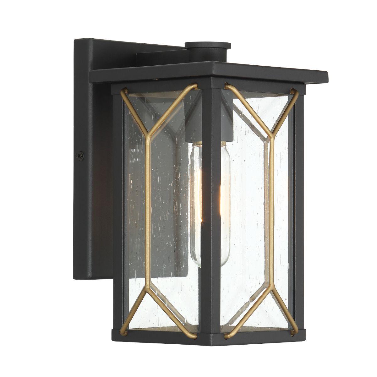 Hillside Manor 10 In. Outdoor Flush Mount Sconce Black & Brass Finish - Bees Lighting