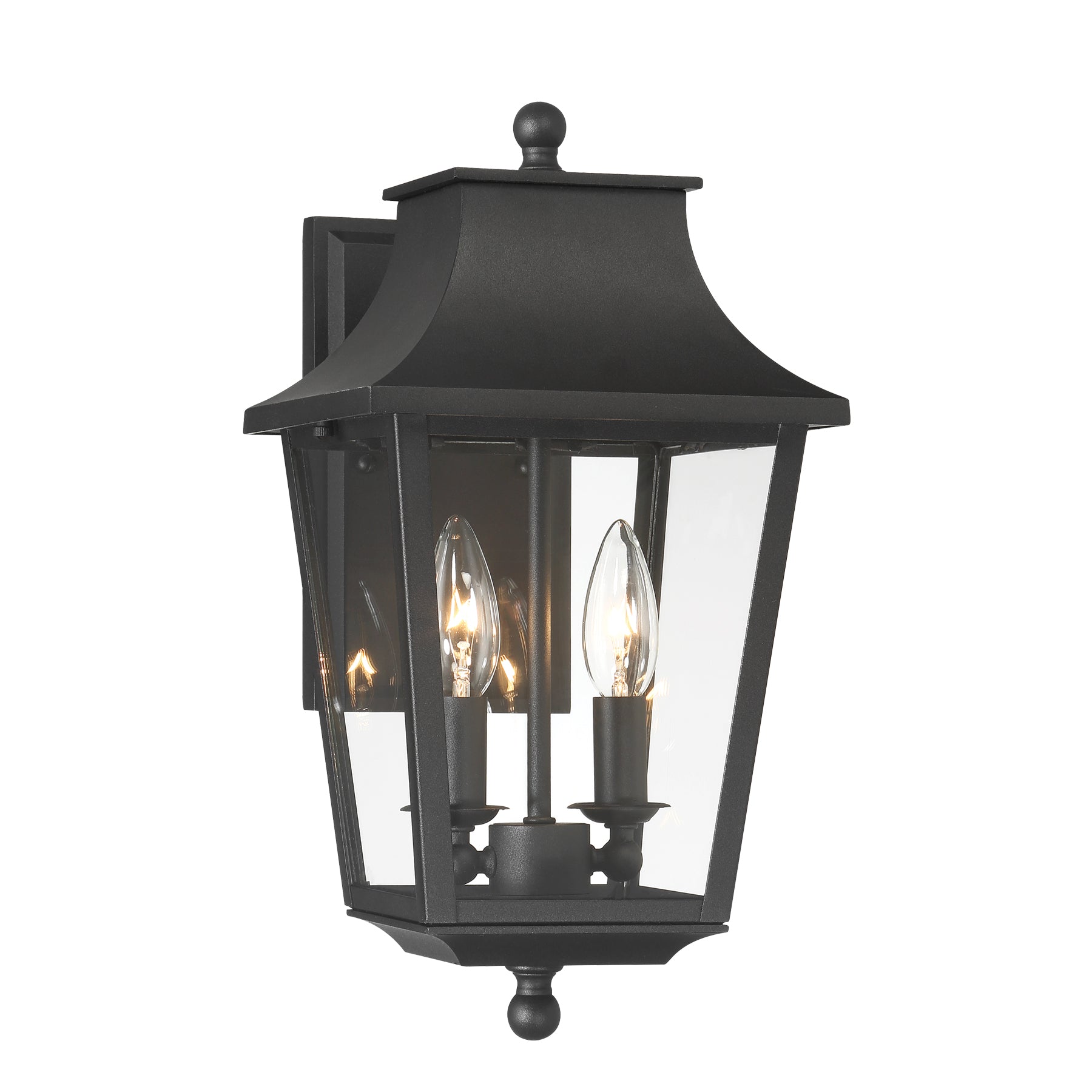 Altimeter 15" 2 Lights Outdoor Wall Sconce Black Finish - Bees Lighting