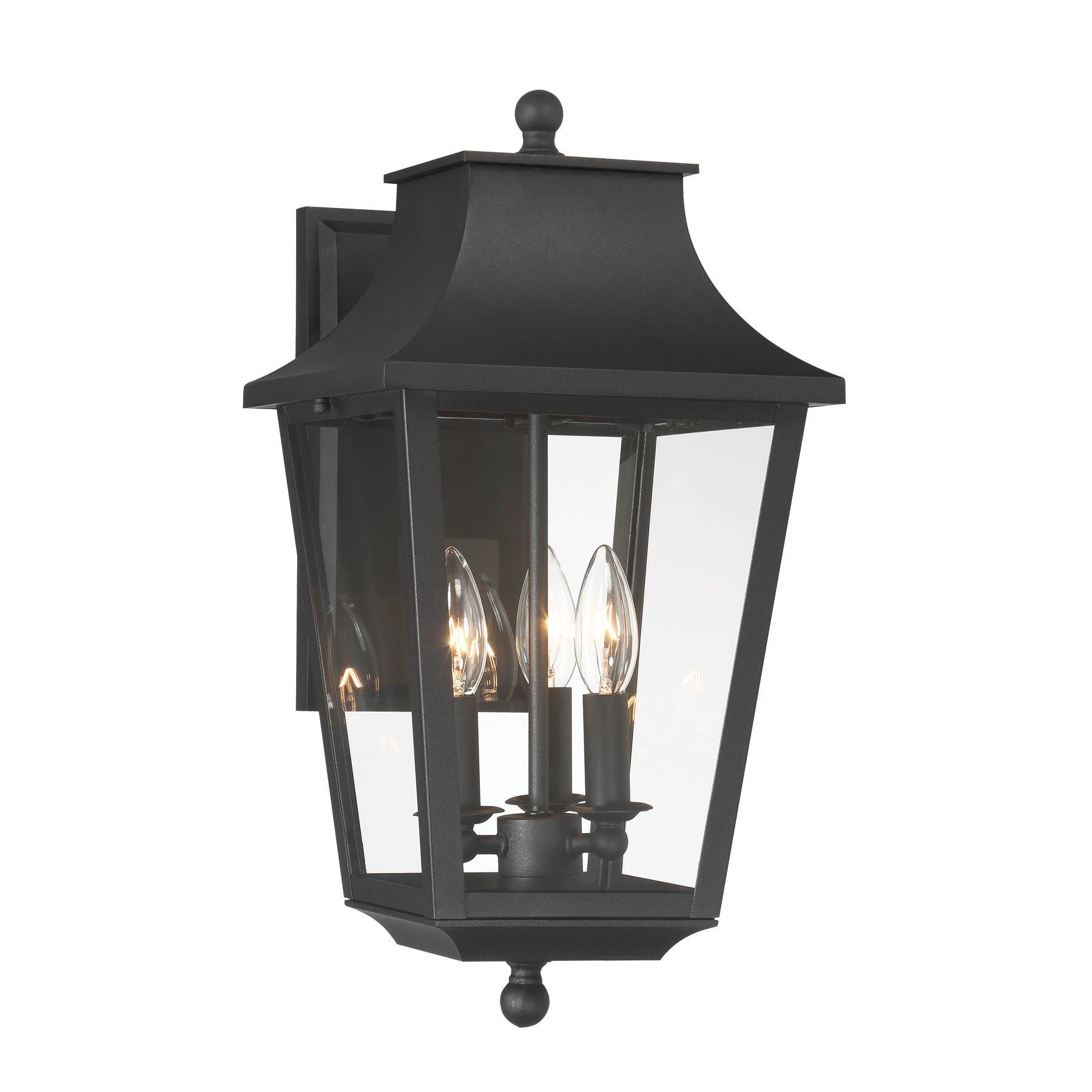 Altimeter 18" 3 Lights Outdoor Wall Sconce Black Finish - Bees Lighting