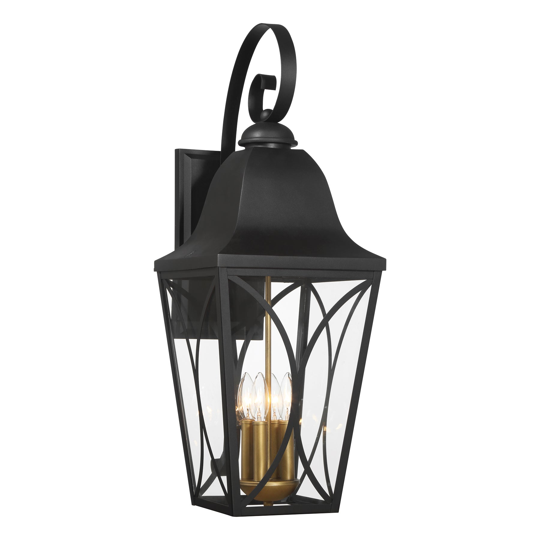 Cardigan 30" 4 Lights Outdoor Wall Sconce Black Finish - Bees Lighting