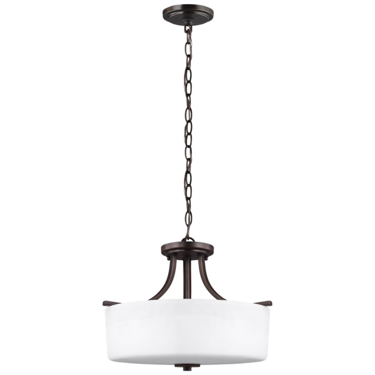 Canfield 16 in. 3 Lights LED Semi Flush Mount Light Bronze finish