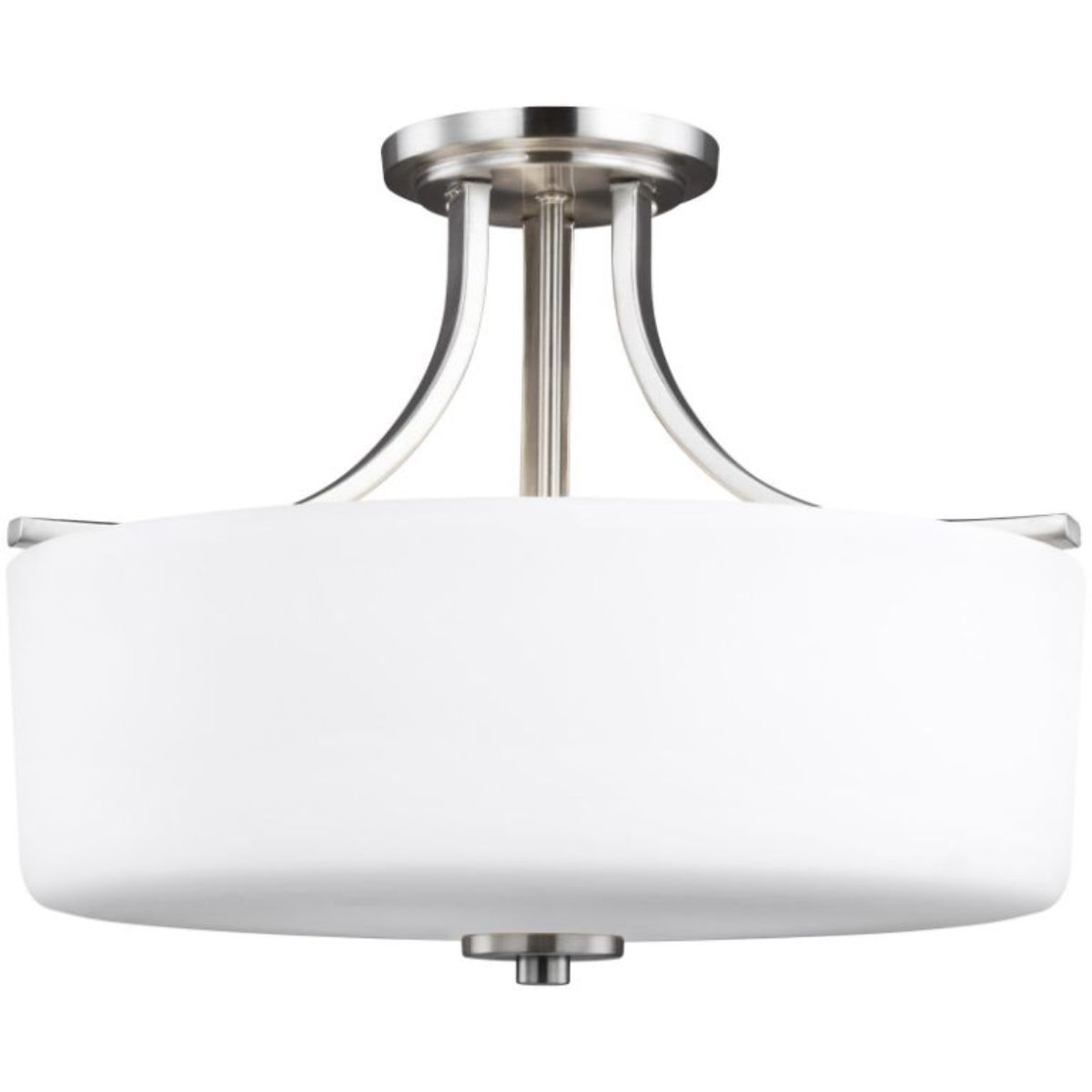 Canfield 16 in. 3 Lights LED Semi Flush Mount Light Nickel finish