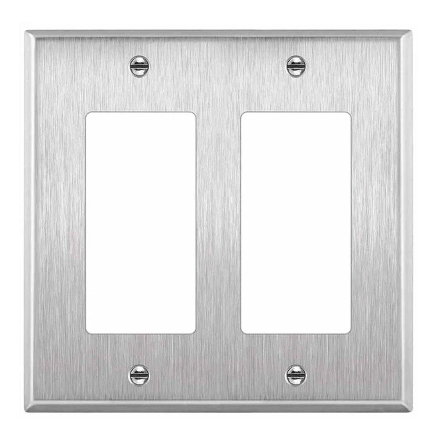 2-Gang Stainless Steel Decorator Wall Plate - Bees Lighting