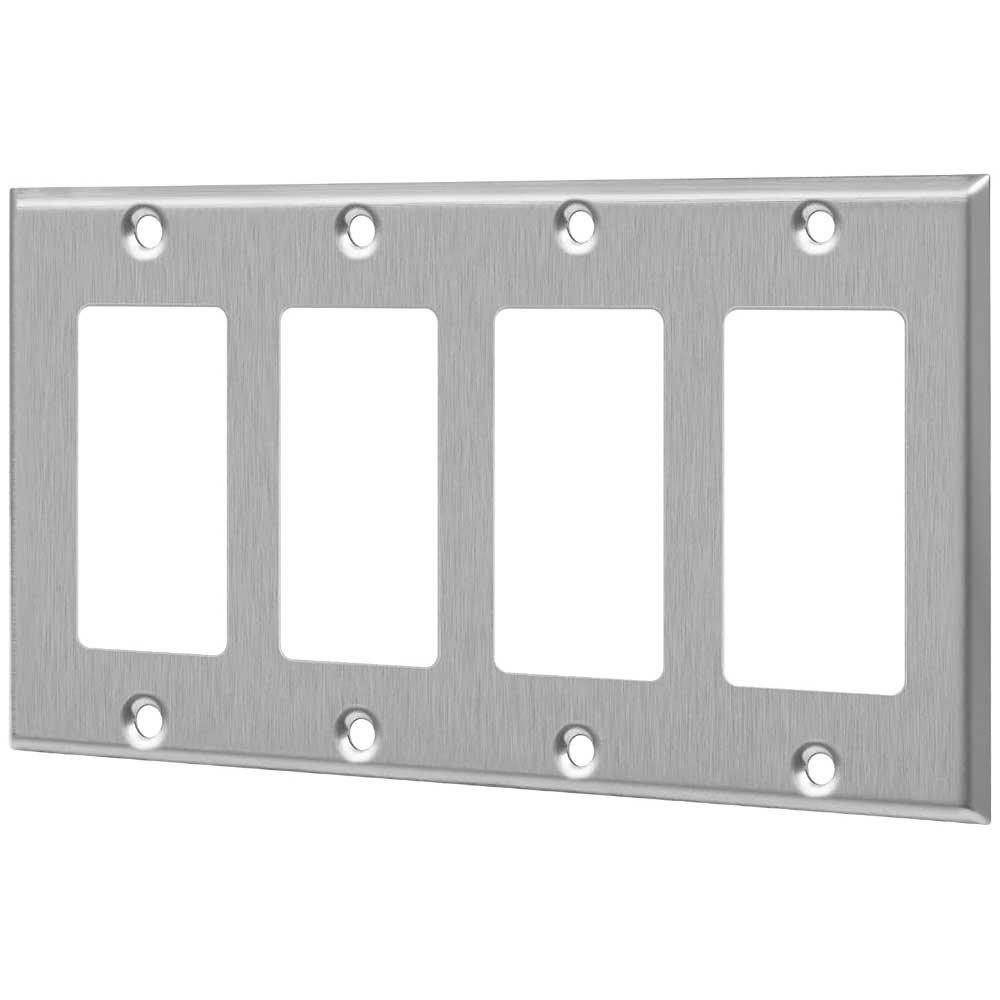 4-Gang Stainless Steel Decorator Wall Plate - Bees Lighting