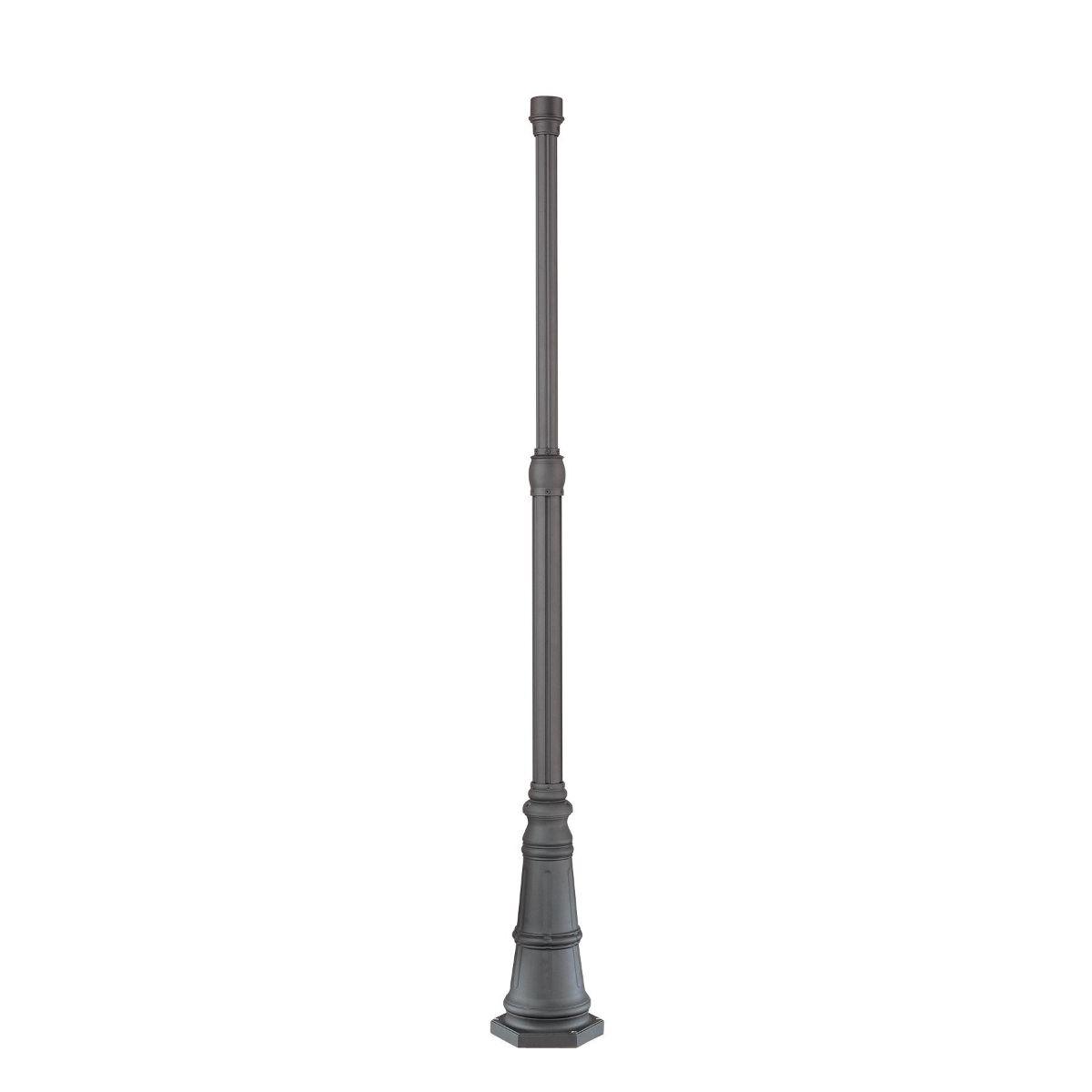 7 ft Light Post With Base, Direct Burial, 3 in Round Aluminum Shaft, Black Finish - Bees Lighting