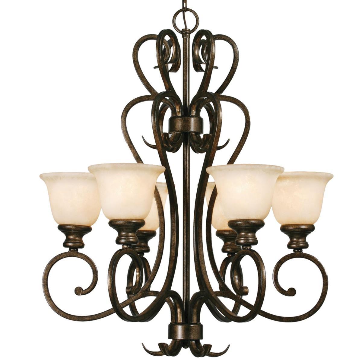 Torbellino 6 lights 28 in. Chandelier Bronze Finish - Bees Lighting