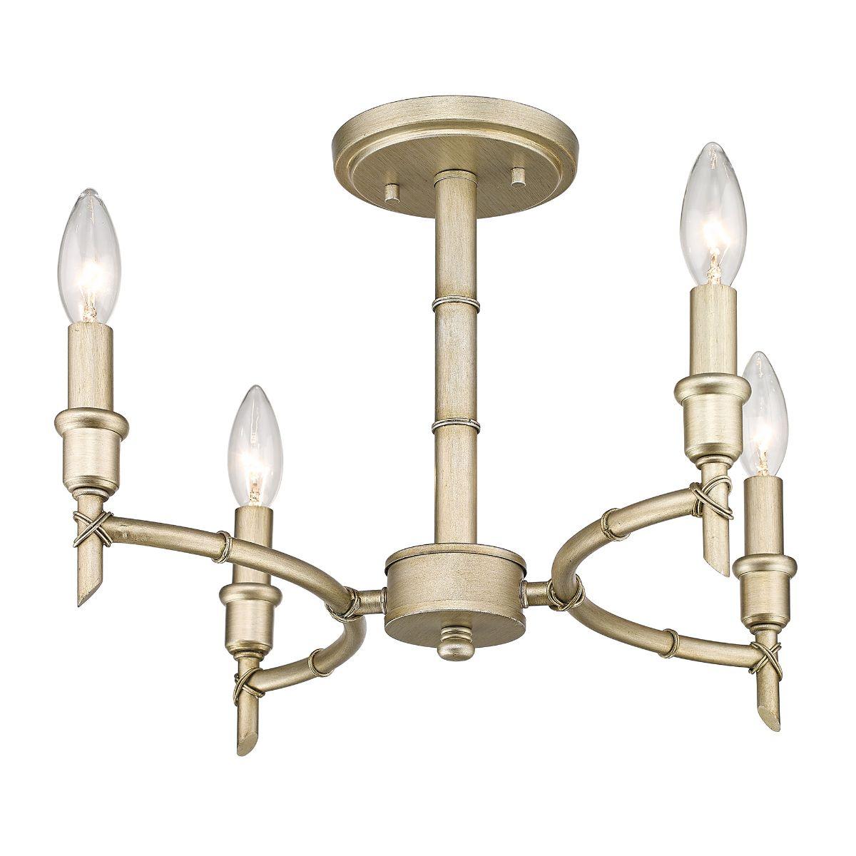 Cambay 13 in. 4 Lights Semi flush Mount Light Gold Finish - Bees Lighting