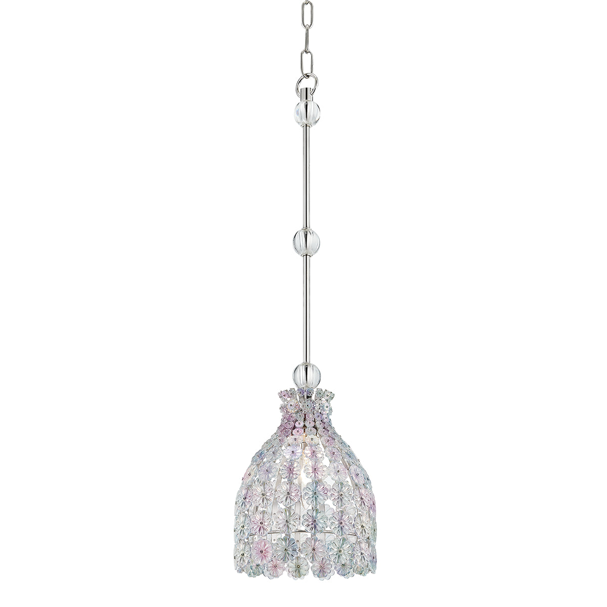 Floral Park 26" 1 Light Pendant Light Polished Nickel Finish